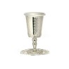 Silver Plated Kiddush Cup on Stem with Ma... | Jewish Gift from Israel