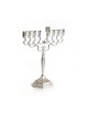 Nickel Plated Curly Design Chanukah Menorah 11 H... | Hanukkah Menorah