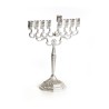 Nickel Plated Curly Design Chanukah Menorah 11 H... | Hanukkah Menorah