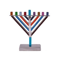 Yair Emanuel Chabad Chanukah Menorah Multicolore... | Hanukkah Menorah