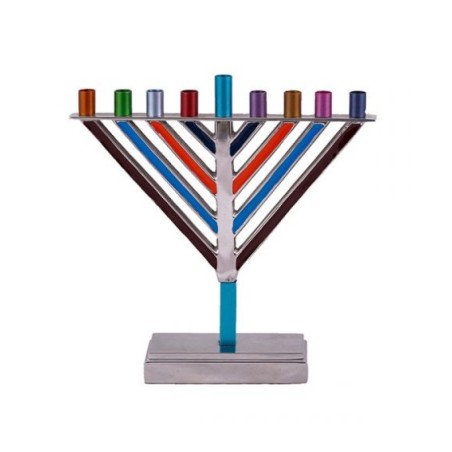Yair Emanuel Chabad Chanukah Menorah Multicolore... | Hanukkah Menorah