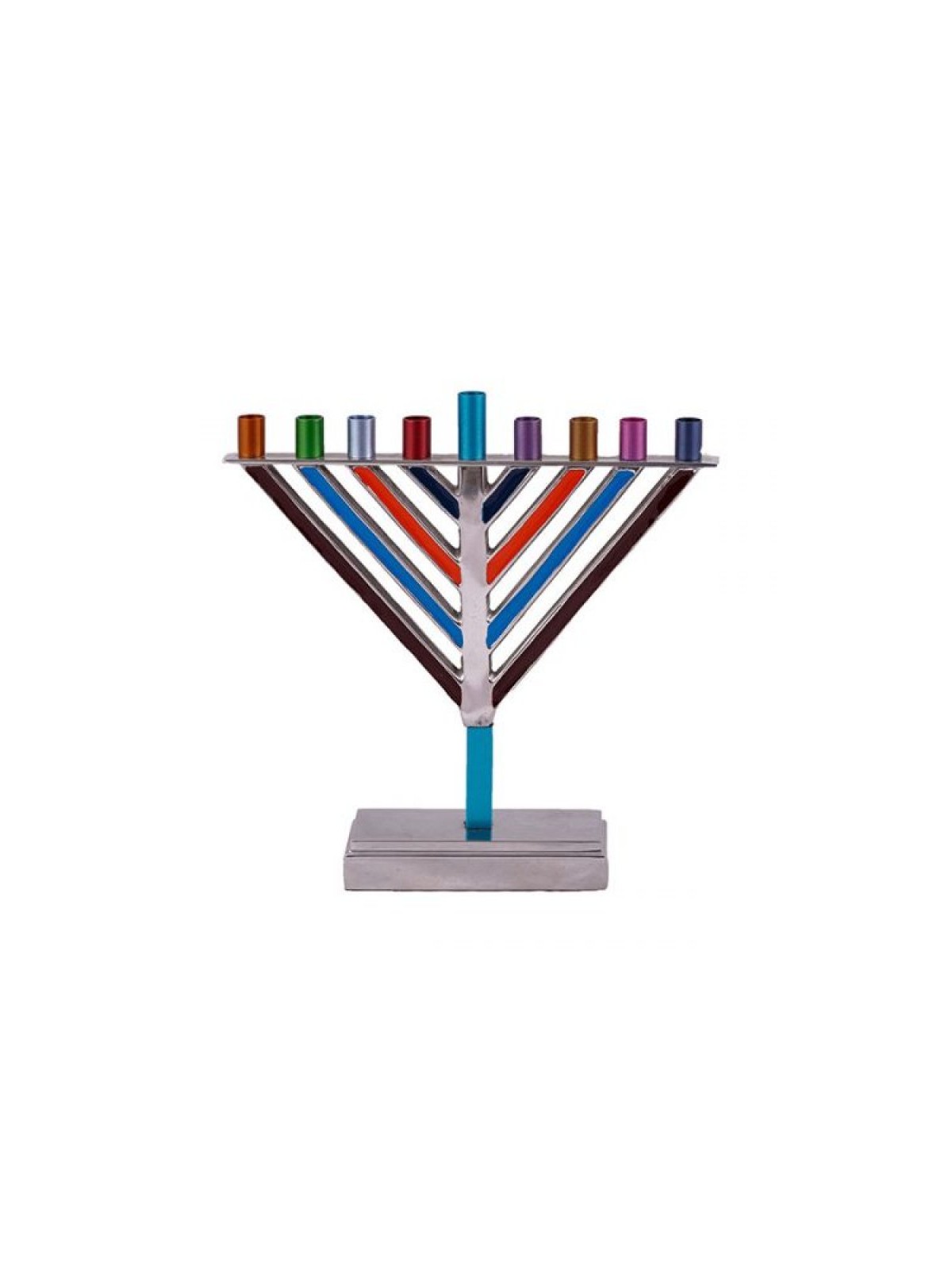 Yair Emanuel Chabad Chanukah Menorah Multicolore... | Hanukkah Menorah