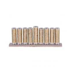 Yair Emanuel Hanukkah Menorah Cylinders with Pom... | Hanukkah Menorah