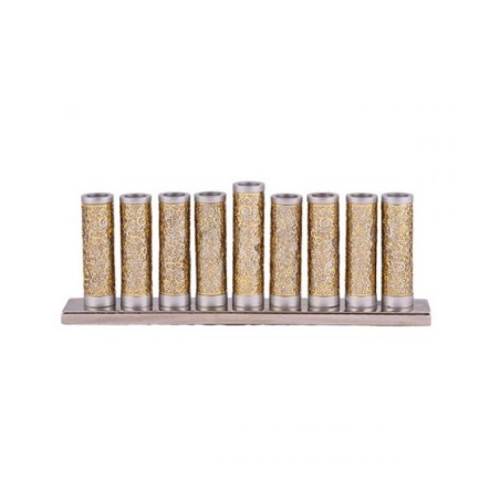 Yair Emanuel Hanukkah Menorah Cylinders with Pom... | Hanukkah Menorah