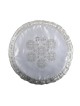 White Satiny Matzah Cover Silver Embroid... | Matzah & Afikoman Covers