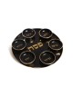 Black and Gold Enamel Seder Plate with Matching Bowl... | Seder Plates