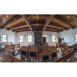Panoramic Baal Shem Tov Synagogue Sukkah Singl... | Sukkah Decorations