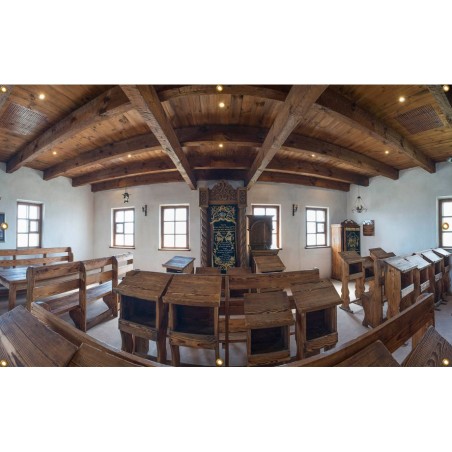 Panoramic Baal Shem Tov Synagogue Sukkah Singl... | Sukkah Decorations