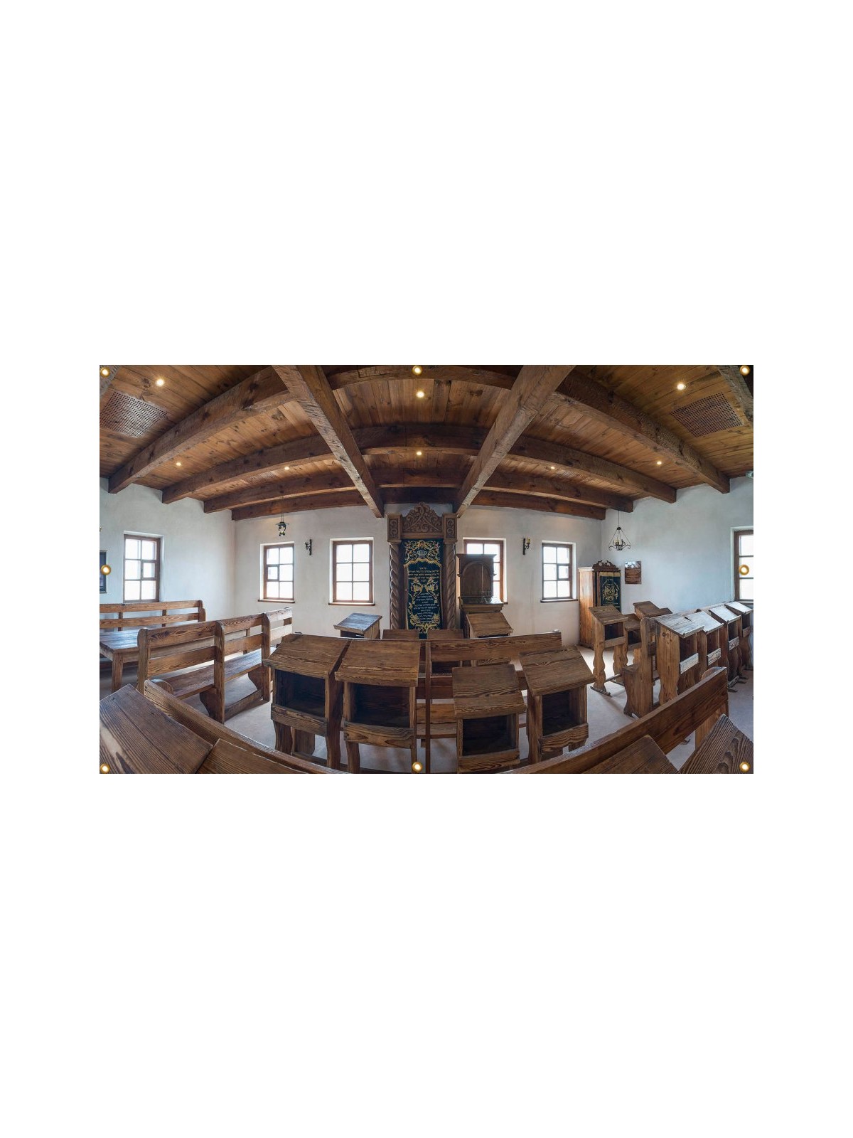 Panoramic Baal Shem Tov Synagogue Sukkah Singl... | Sukkah Decorations