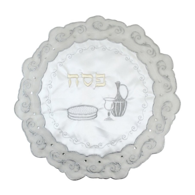 Passover Matzah Cover with Silver and Go... | Matzah & Afikoman Covers