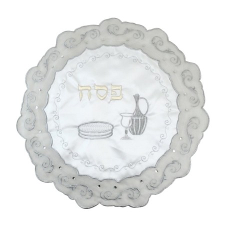 Passover Matzah Cover with Silver and Go... | Matzah & Afikoman Covers