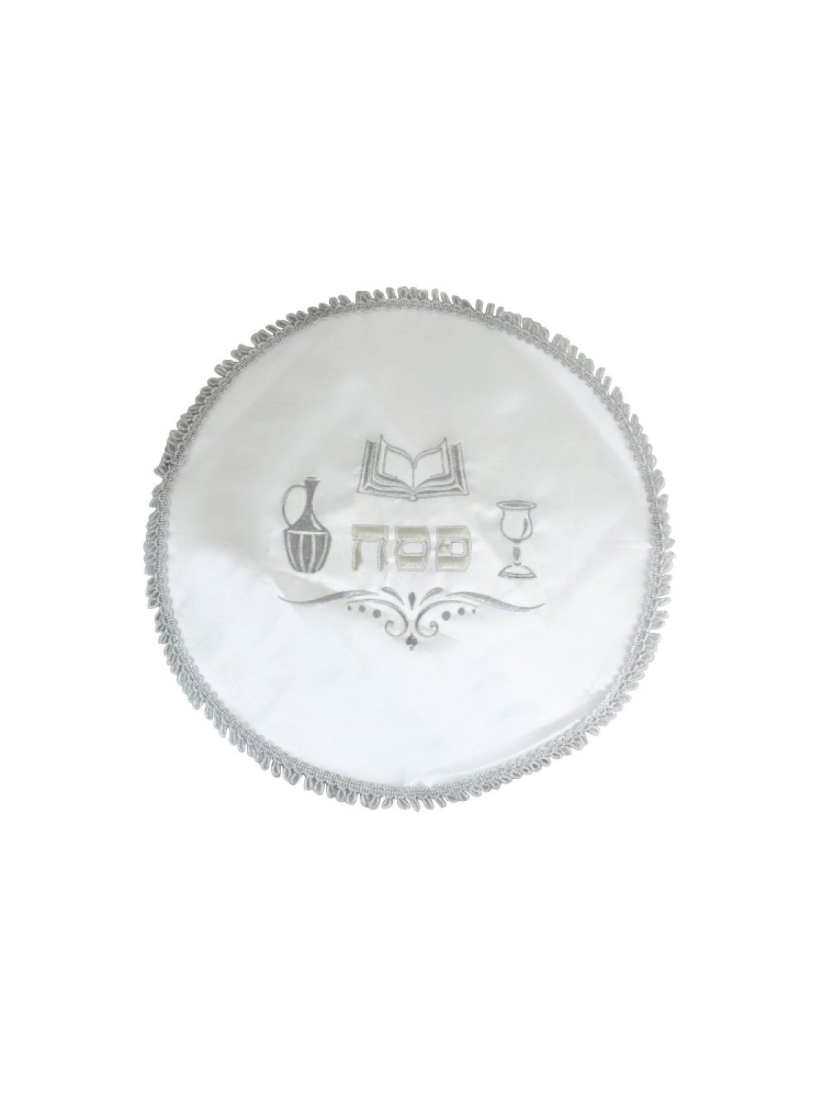 Satiny Fabric Matzah Cover with Gleaming... | Matzah & Afikoman Covers