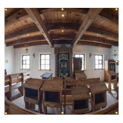 Panoramic Baal Shem Tov Synagogue Sukkah Singl... | Sukkah Decorations