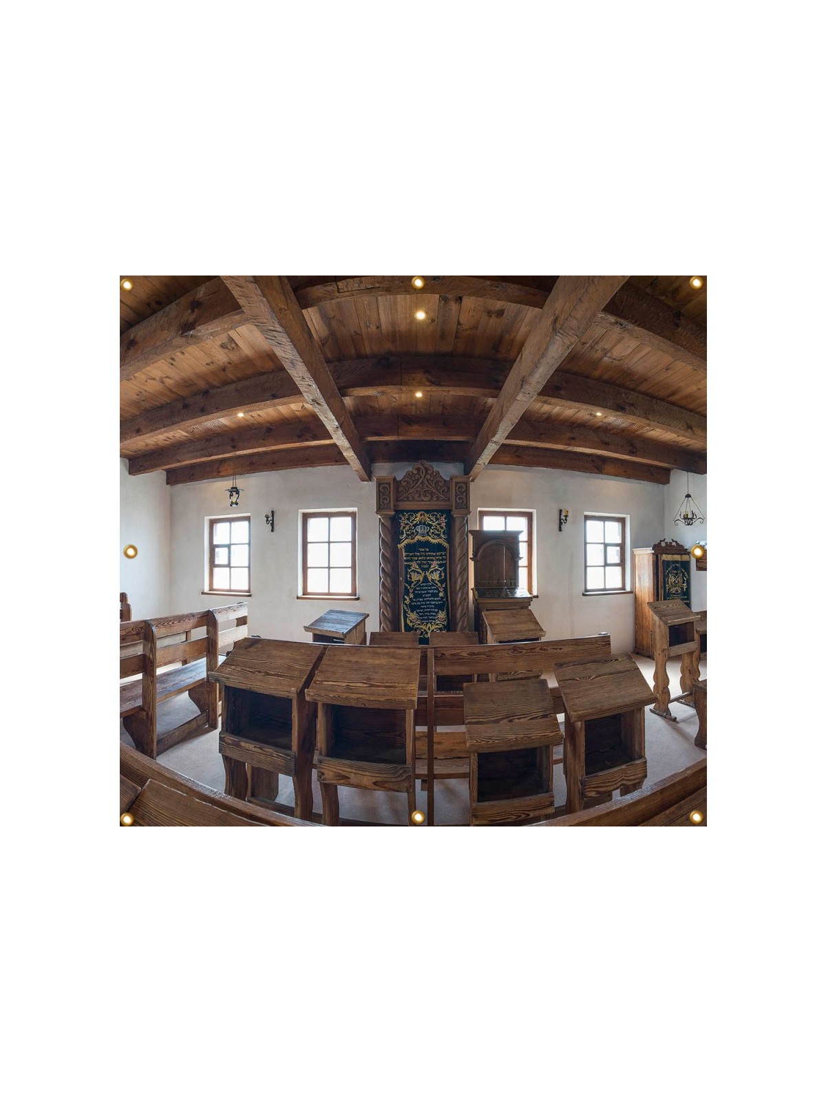 Panoramic Baal Shem Tov Synagogue Sukkah Singl... | Sukkah Decorations