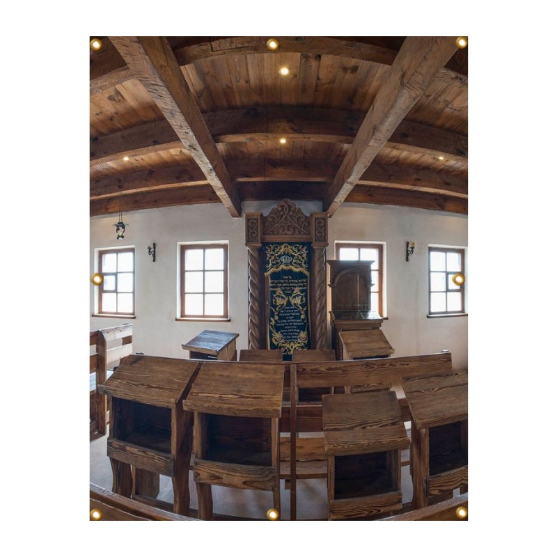 Panoramic Baal Shem Tov Synagogue Sukkah Singl... | Sukkah Decorations