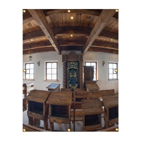 Panoramic Baal Shem Tov Synagogue Sukkah Singl... | Sukkah Decorations