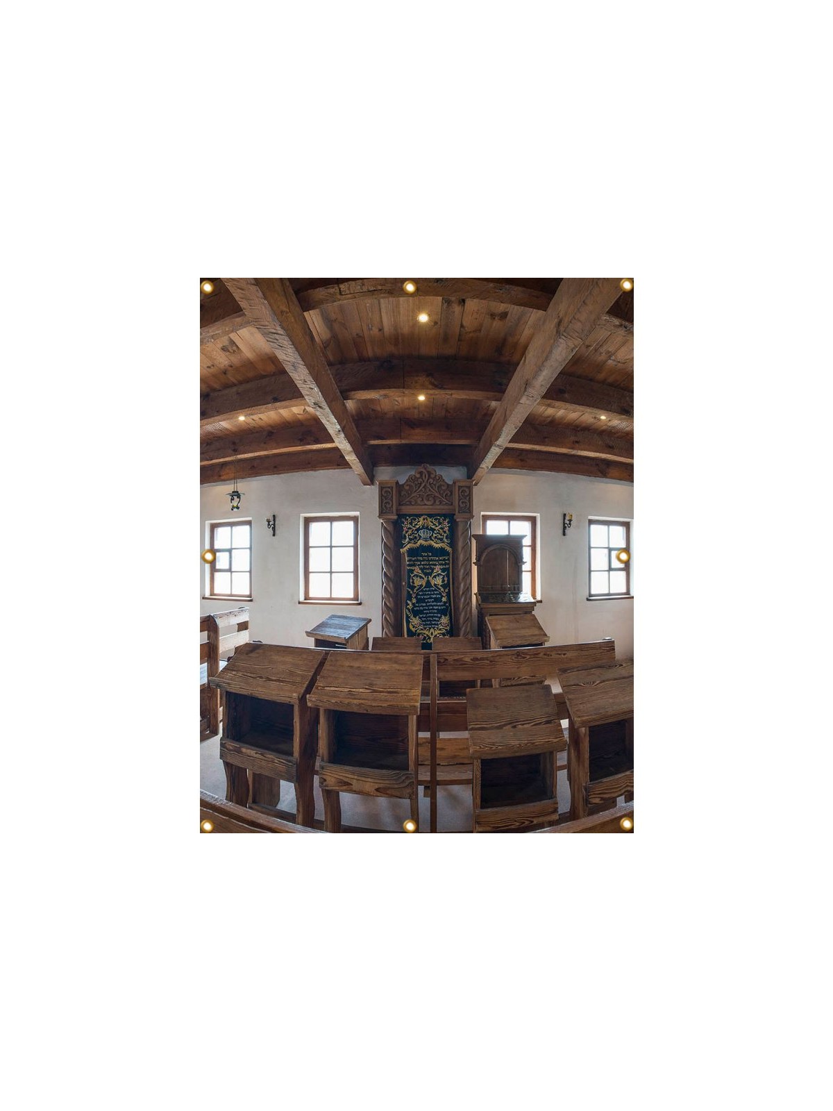 Panoramic Baal Shem Tov Synagogue Sukkah Singl... | Sukkah Decorations