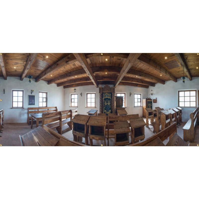 Panoramic Baal Shem Tov Synagogue Sukkah Singl... | Sukkah Decorations