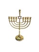 Gold Metal Chanukah Menorah with Star of David f... | Hanukkah Menorah
