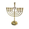Gold Metal Chanukah Menorah with Star of David f... | Hanukkah Menorah