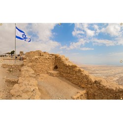 Panoramic Masada Sukkah Single Wall Panel 12 f... | Sukkah Decorations