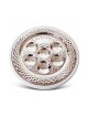 Circular Silver Plated Seder Plate with White Wood B... | Seder Plates