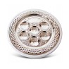 Circular Silver Plated Seder Plate with White Wood B... | Seder Plates