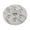 Lightweight Melamine Passover Seder Plate White Marb... | Seder Plates