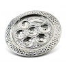 Silver Plated Circular Seder Plate Diamond Design on... | Seder Plates