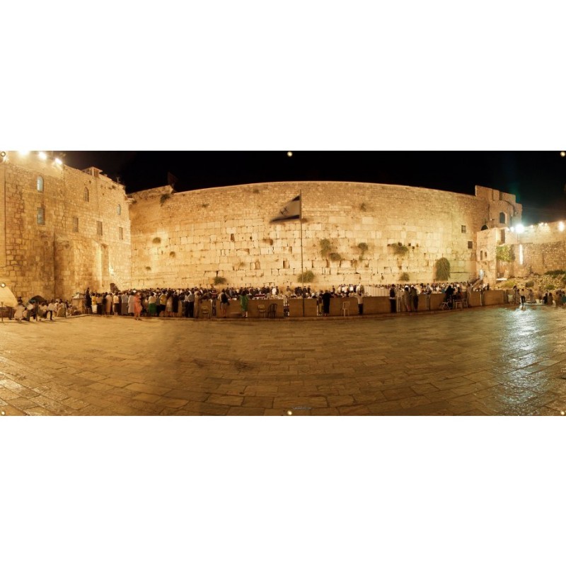 Panoramic Kotel Western Wall Sukkah Single Wal... | Sukkah Decorations