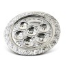 Circular Silver Plated Seder Plate with Ornate Desig... | Seder Plates