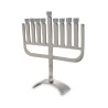 Angular Aluminum Menorah with Glittering Silver ... | Hanukkah Menorah
