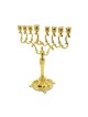 Decorative Gold Metal Chanukah Menorah with Swir... | Hanukkah Menorah