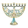 Enamel Menorah Star of David Jerusalem Gold and ... | Hanukkah Menorah