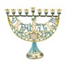 Enamel Menorah Star of David Jerusalem Gold and ... | Hanukkah Menorah