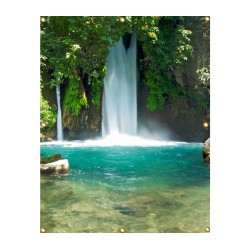 Panoramic Banyas Waterfall Sukkah Single Wall ... | Sukkah Decorations