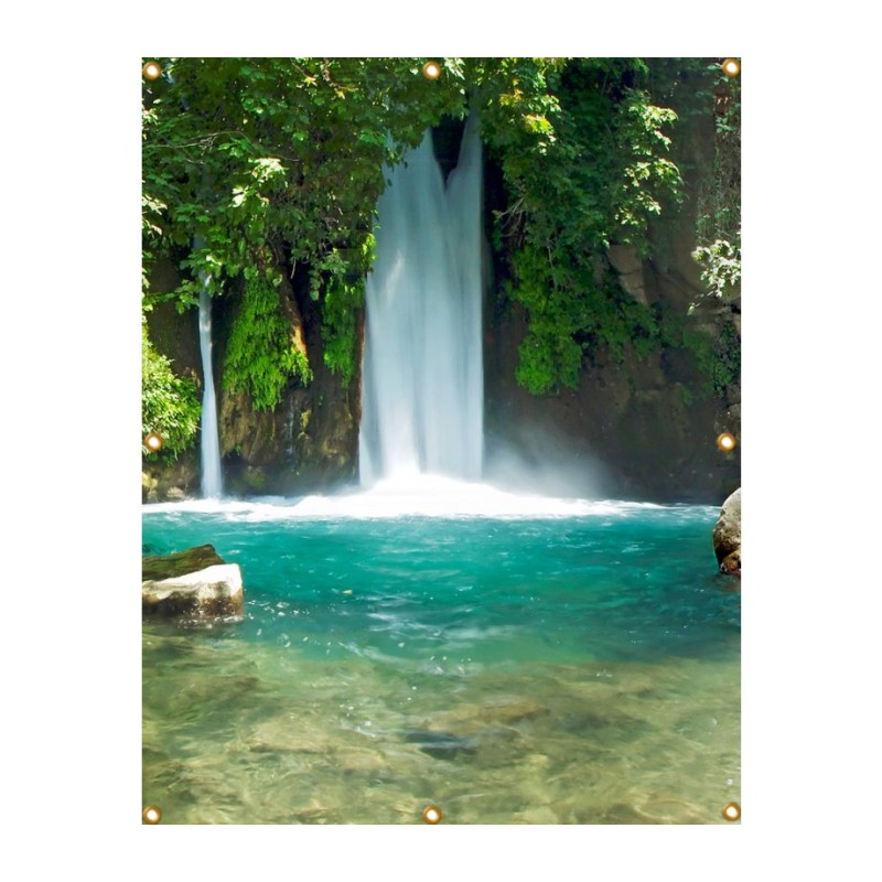 Panoramic Banyas Waterfall Sukkah Single Wall ... | Sukkah Decorations