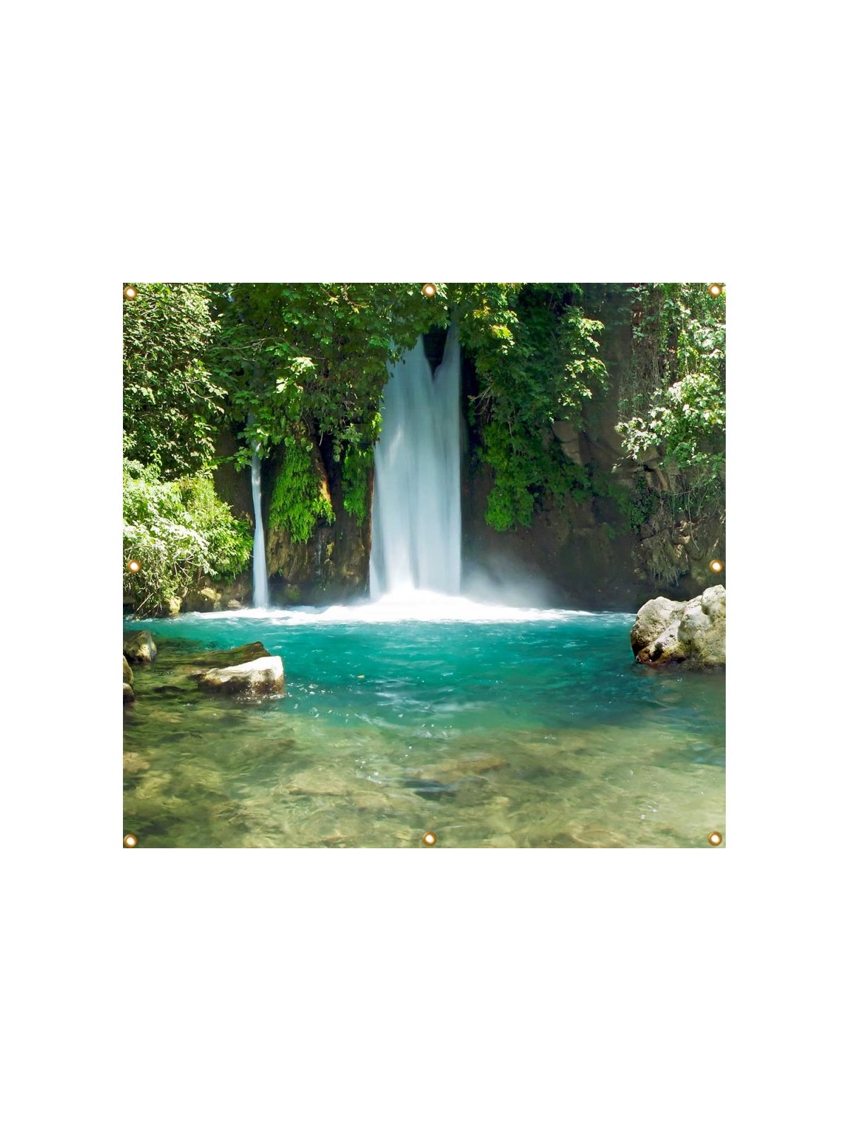 Panoramic Banyas Waterfall Sukkah Single Wall ... | Sukkah Decorations