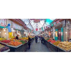 Panoramic Machane Yehuda Market Sukkah Single ... | Sukkah Decorations