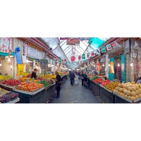 Panoramic Machane Yehuda Market Sukkah Single ... | Sukkah Decorations