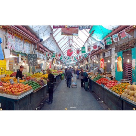 Panoramic Machane Yehuda Market Sukkah Single ... | Sukkah Decorations