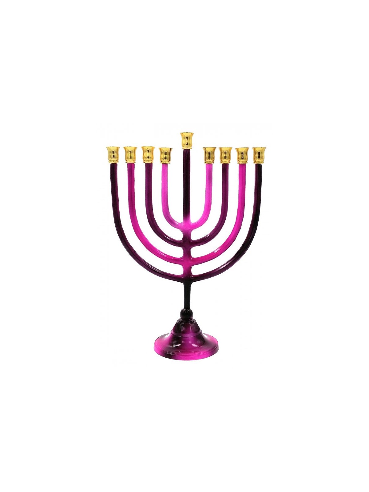Shades of Pink Chanukah Menorah with Stem Alumin... | Hanukkah Menorah