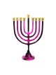 Shades of Pink Chanukah Menorah with Stem Alumin... | Hanukkah Menorah