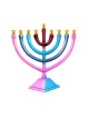Colorful Chanukah Menorah on Stem Aluminum For C... | Hanukkah Menorah