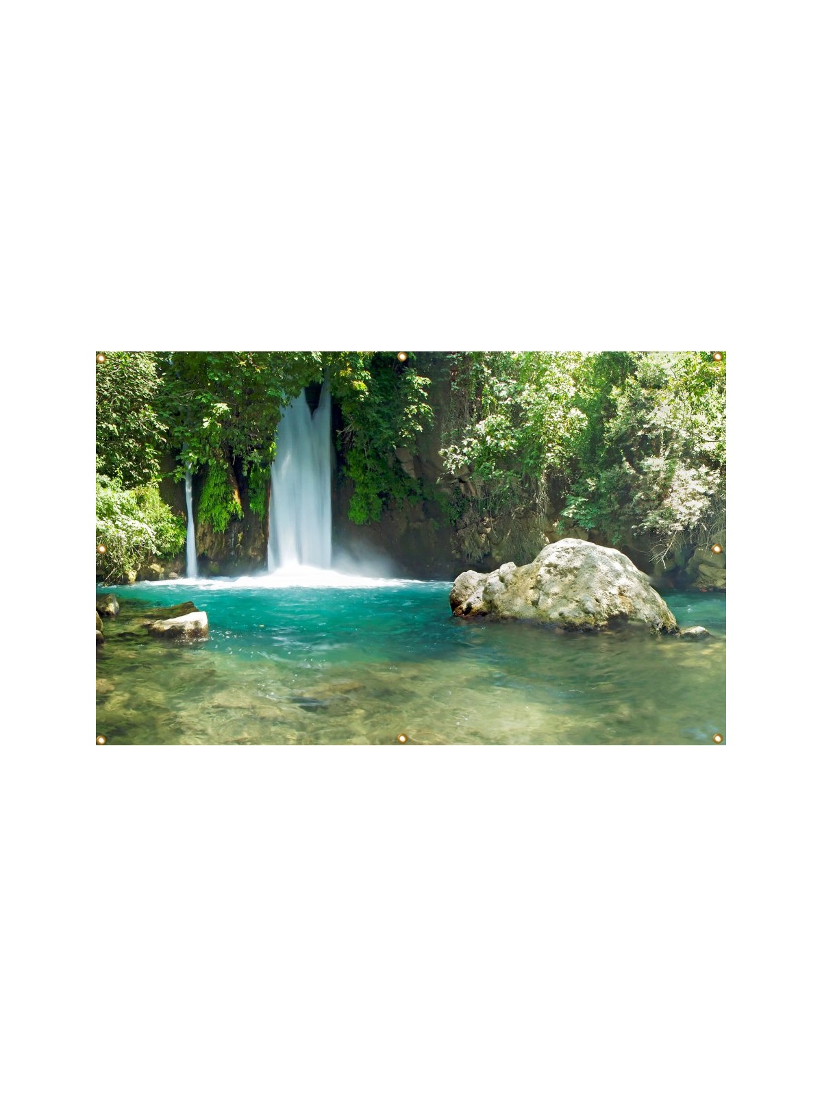 Panoramic Banyas Waterfall Sukkah Single Wall ... | Sukkah Decorations