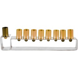 Yair Emanuel Hanukkah Menorah Silver Frame with ... | Hanukkah Menorah