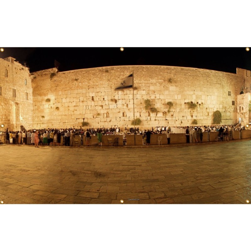 Panoramic Kotel Western Wall Sukkah Single Wal... | Sukkah Decorations