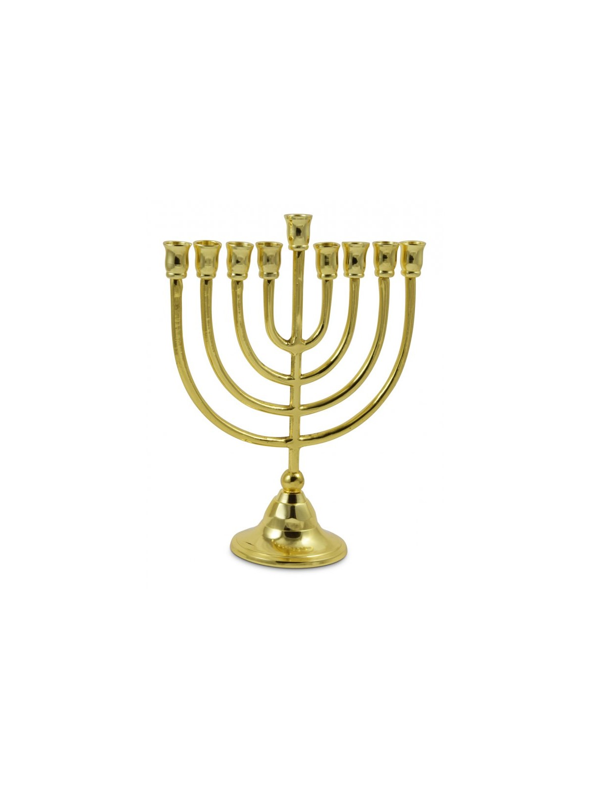 Gold Metal Chanukah Menorah Classic Design for C... | Hanukkah Menorah