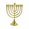 Gold Metal Chanukah Menorah Classic Design for C... | Hanukkah Menorah