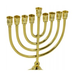 Gold Metal Chanukah Menorah Classic Design for C... | Hanukkah Menorah